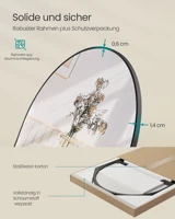 SONGMICS зеркало в полный рост, арочная подставка, зеркало, рама из алюминиевого сплава, закаленное стекло, шкаф для спальни, гостиной — изображение 4