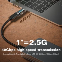 USB 4 Type C Adapter 40Gbps 140W 90 Degree USB C Adapter for Thunderbolt 4 3 Cable Connector Right Angle U Shape Digital Display 4