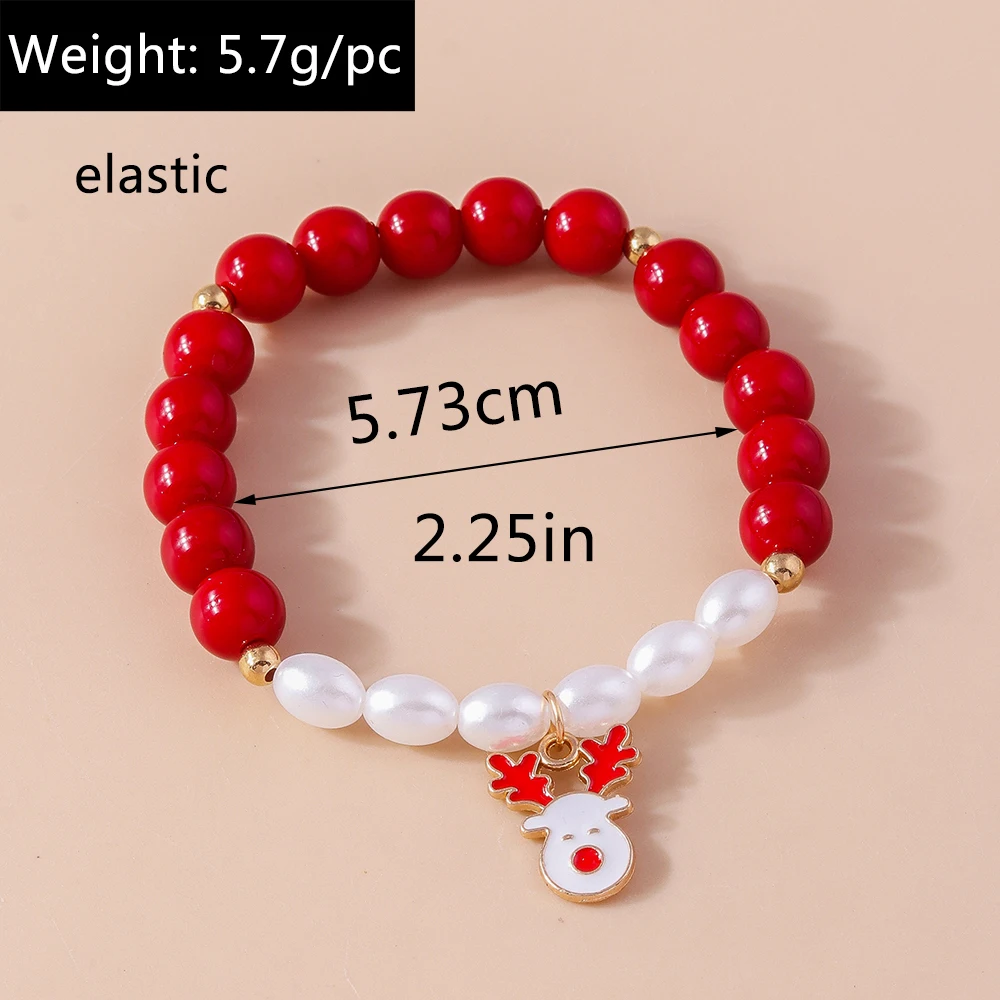 Aihua Neue Weihnachten Armbänder für Frauen Mädchen Perle Perlen Santa Claus Deer Glocke Weihnachtsbaum Armband Charme Armreif Schmuck Geschenk – Detail 22