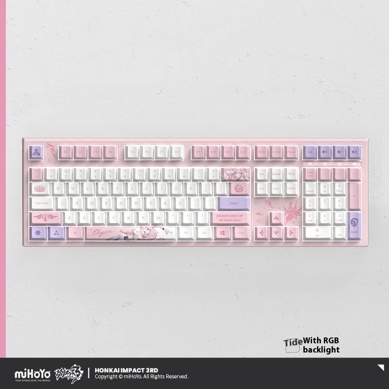 エリシア キーボード Mihoyo-Honkai Impact 3 Elysiaメカニカルキーボード,有線サイレント