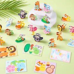 Set of 20 Colorful 3D Cartoon Animal Foam Puzzle Toys for Kids - Educational and Fun Gift for Birthdays, Party Favors, and Classroom Rewards (20pcs Animals)