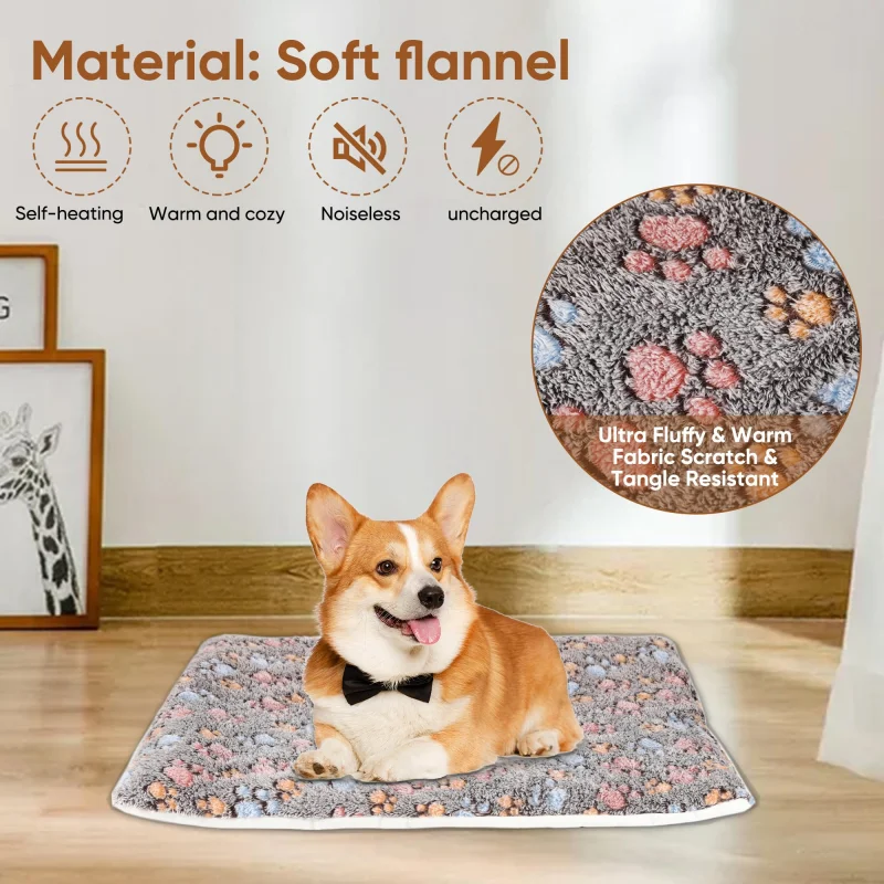 Pet Bed Flannel Thickened Dog Cat Sleeping Mat Winter Warm Blanket