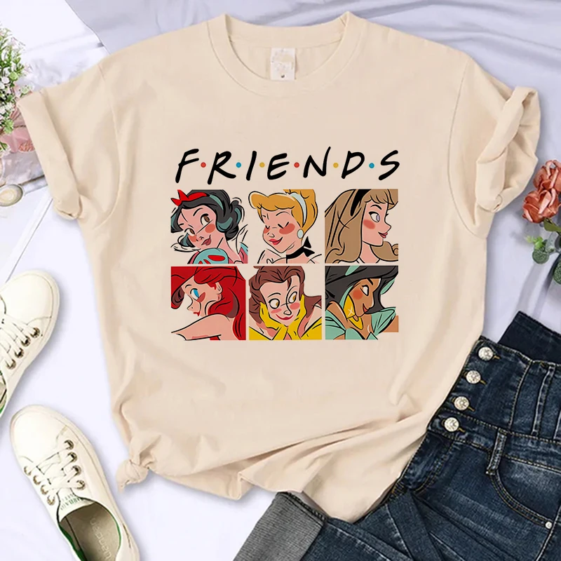 Streetwear Hip Hop Graphic Disney Princess T Shirt Women Harajuku 90s Cute T-shirt Funny Tshirt Female Clothes