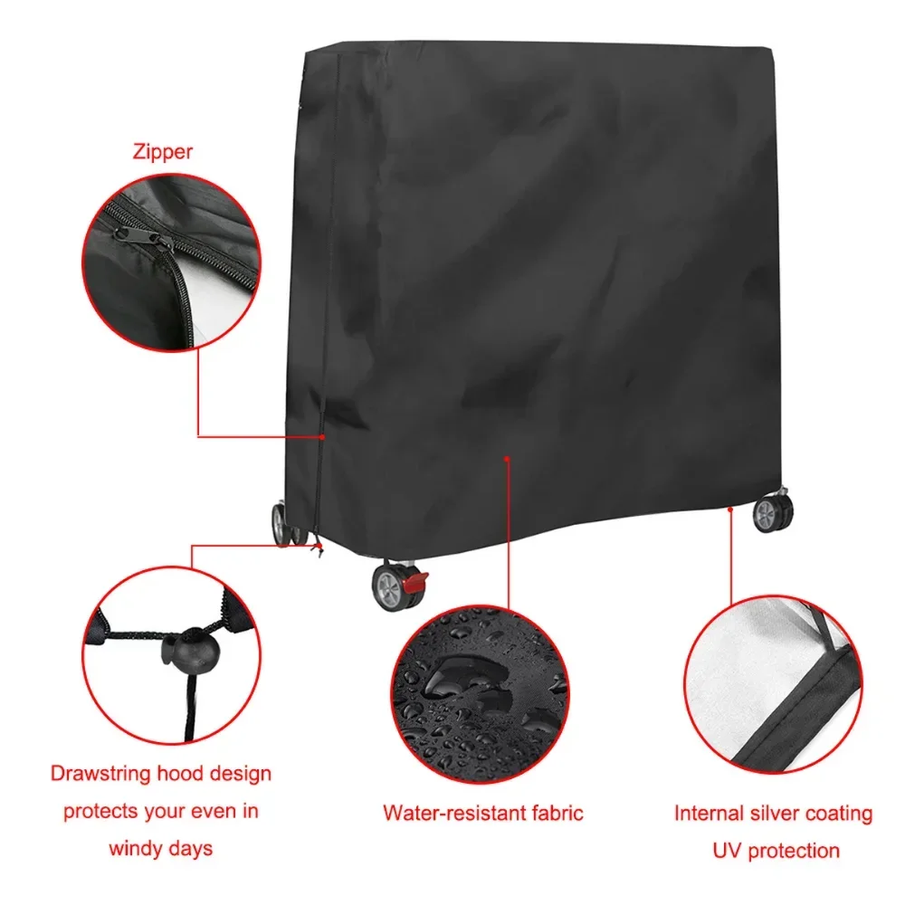 Heavy Duty Waterproof Dustproof Table Tennis Cover 210D Oxford Cloth Indoor/Outdoor Ping Pong Table Storage Covers Accessories 2