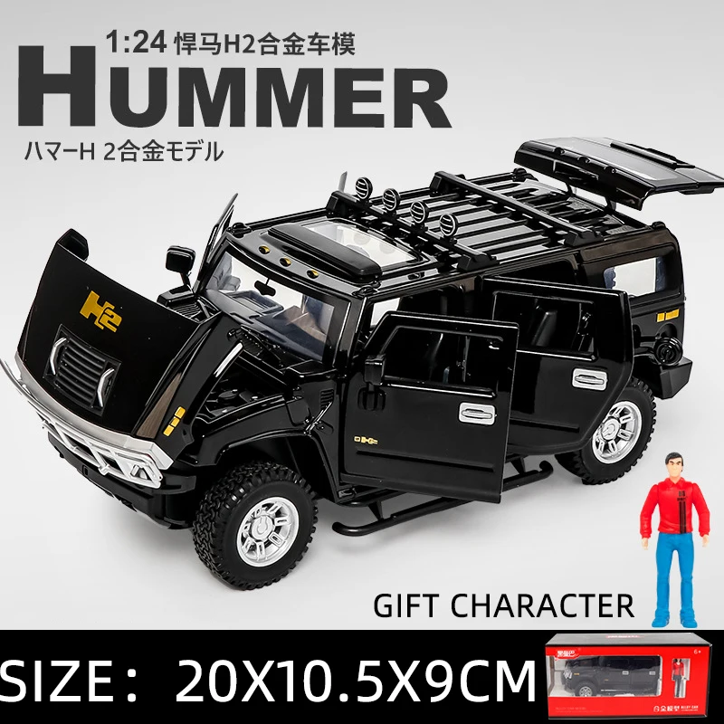 HUMMER H2 1/24スケールフルメッキ 1/24 HUMMER H2 Alloy Car Model Diecasts & Toy Metal Off-road