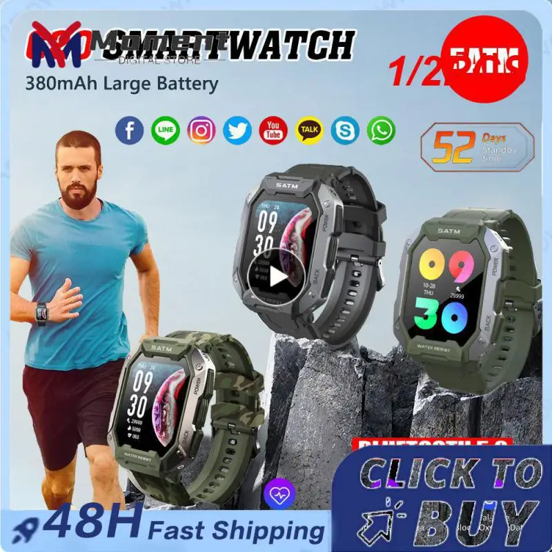 

1/2PCS 2022 Men's Smart Watch 5ATM IP68 Waterproof Swimming Health Monitoring 24 Sports Modes Watches Smartwatch for IOS