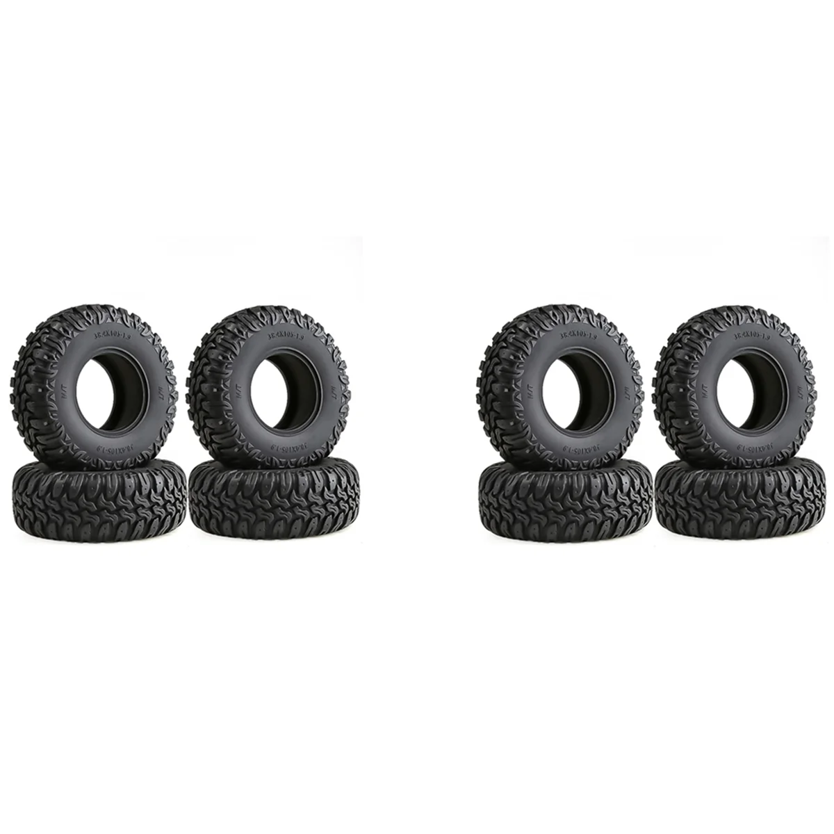 

8 шт. 105 мм 1,9 резиновые шины, колесные шины для 1/10 RC Crawler Car Traxxas TRX4 RC4WD D90 Axial SCX10 II III Redcat MST