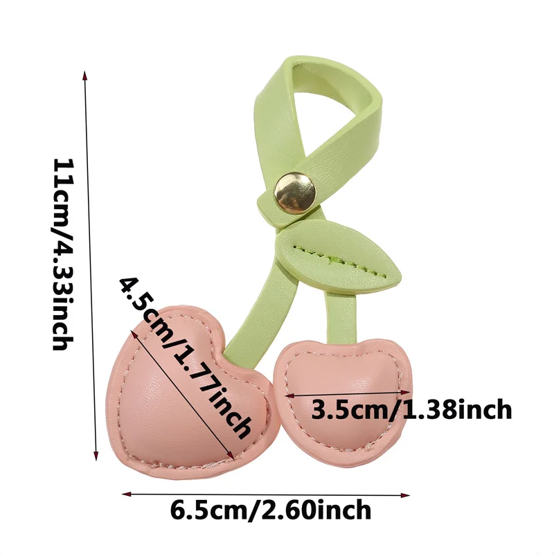 Bag Ornament Cute Peach Heart Cherry Fruit Cherry Car Key Chains Red Pink Love Versatile Bag Pendant Key Chains For Women