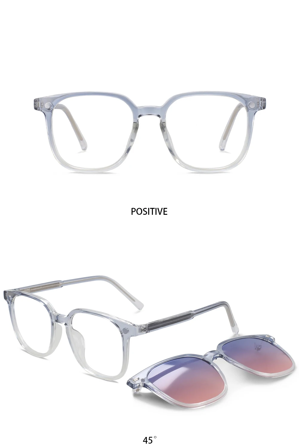 R56532 Damen quadratische Lesebrille 100 ~ 300 polarisierte Magnet clip Frauen Mode presbyopische Brille – Detail 11