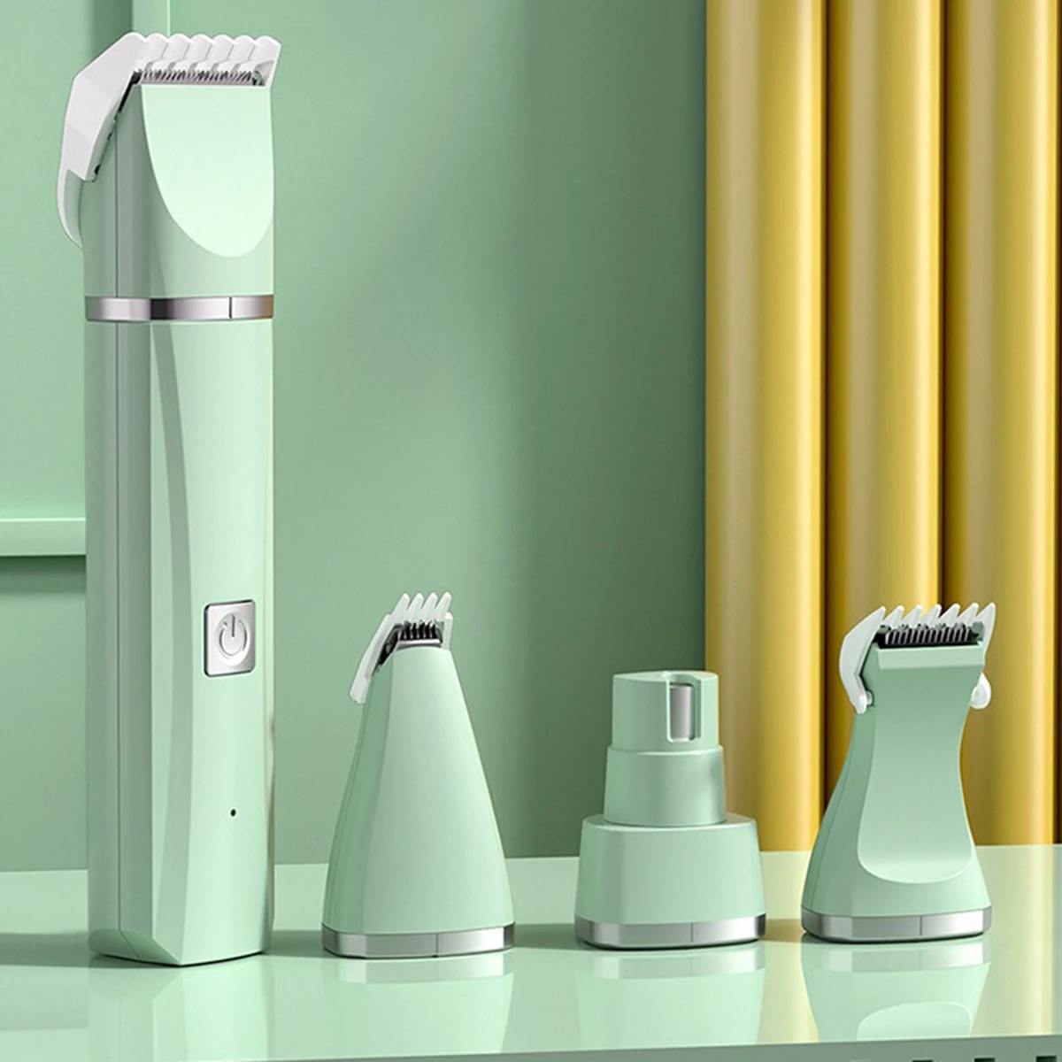 Rechargeable Pet Hair Clipper 4 Blades for Full-Body Grooming Nail Grinding & Paw Hair Trimming