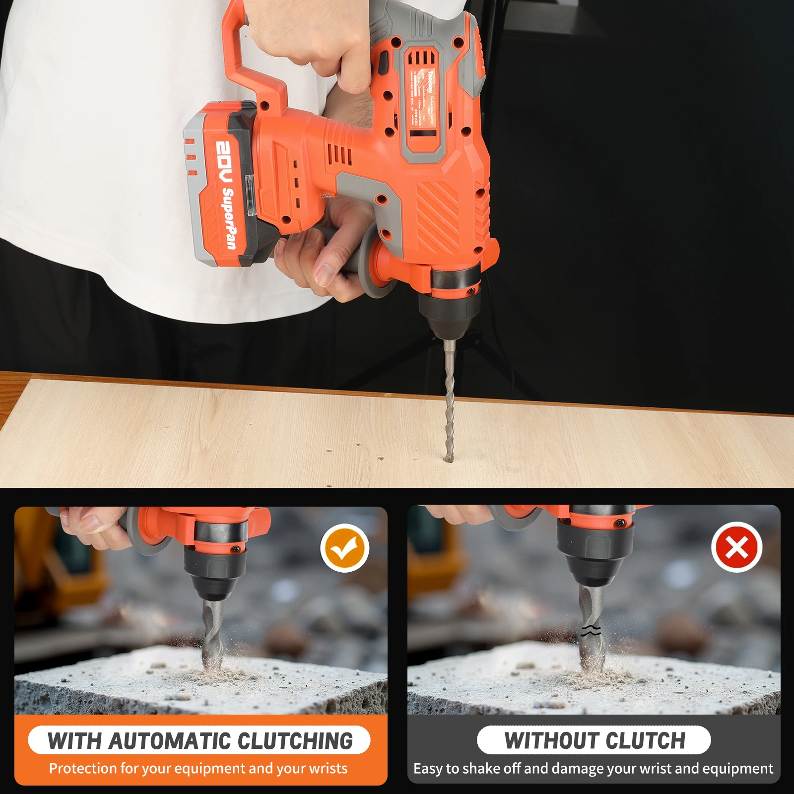 Brushless Cordless Rotary Hammer Drill Battery Cordless Construction Electric Wireless Hammers Drill for MAKITA Battery 2