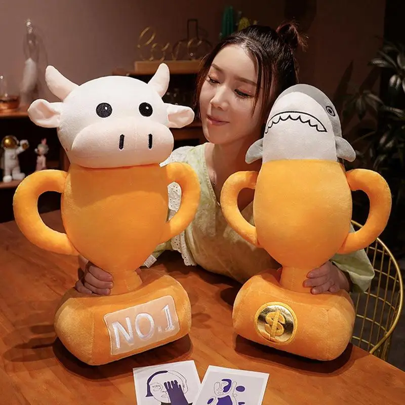 

Плюшевая Акула для детей, мягкая и удобная забавная кукла с куклой-трофером, мягкая игрушка-животное, плюшевая награда на Рождество