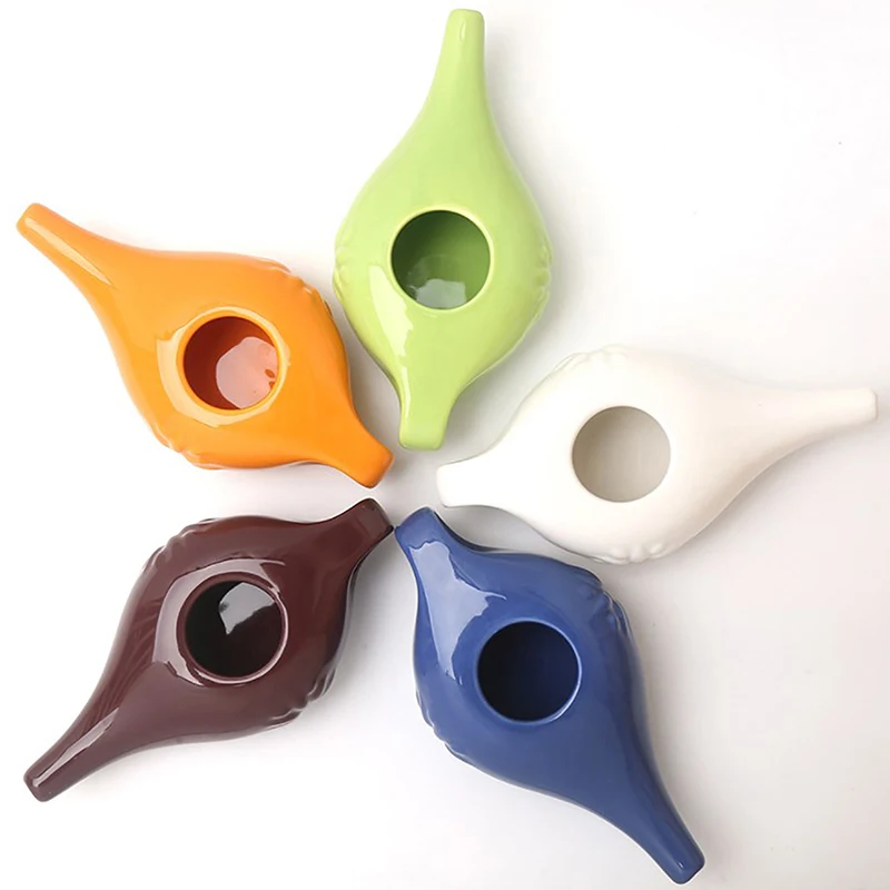Ceramic Neti Pot Nasal Wash System Cleaner 250ml Nose Washing Kit For Sinus Rhinitis Allergy Nose Yoga Detox Rinse nasal irrigator set