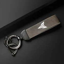 Premium Leather Motorcycle Keychain (Grey)