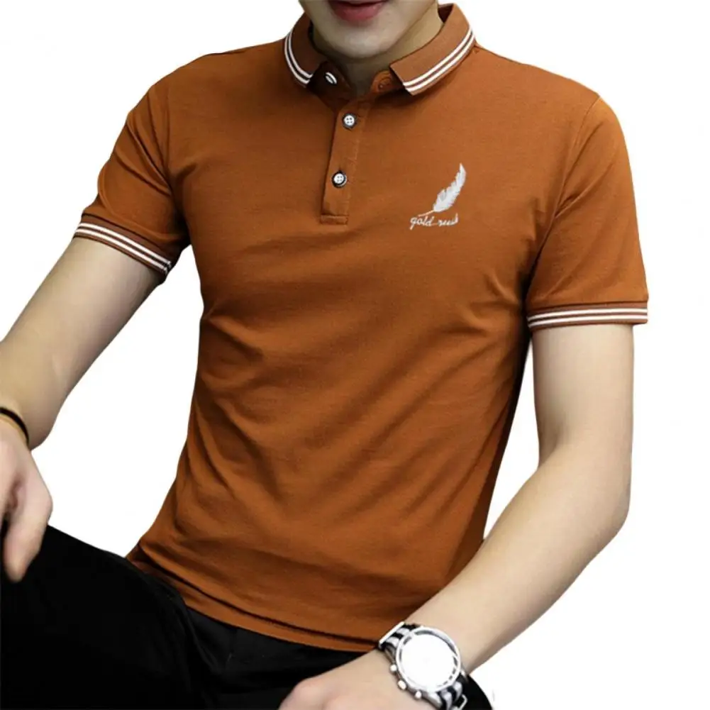 Fabulous Men Tops Gentle Pullover Wear-resistant Comfortable Comfortable Summer Shirt