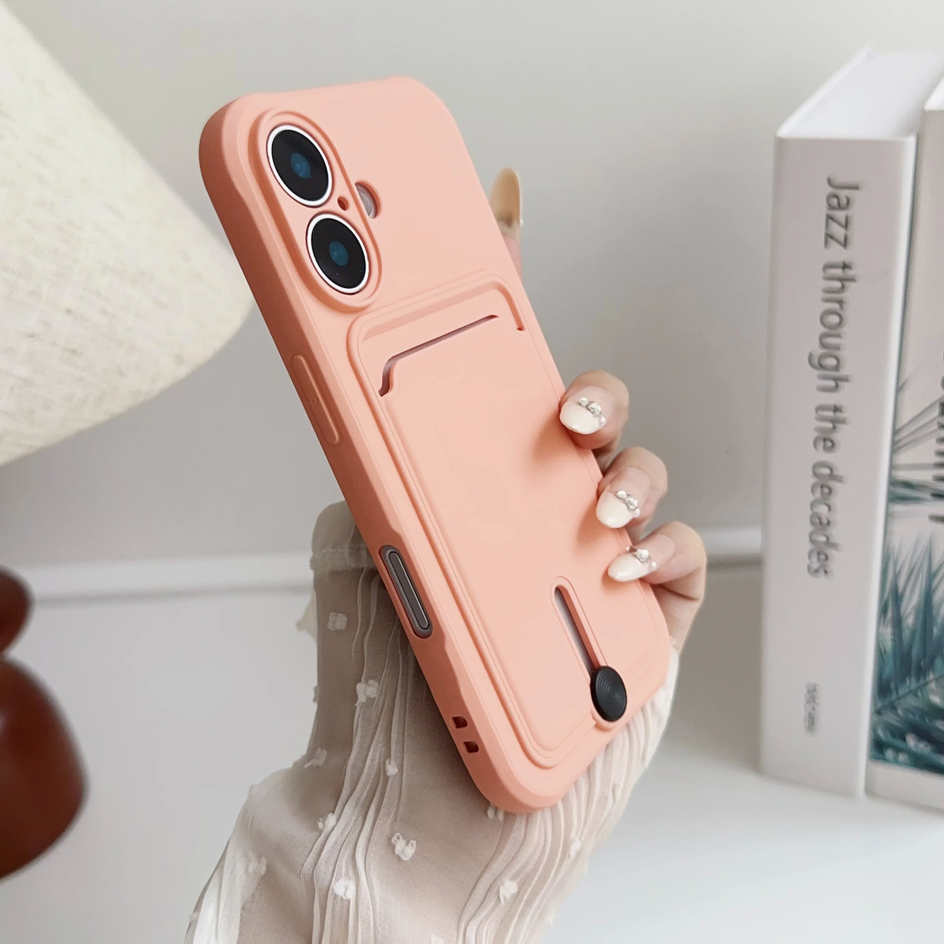 Vibrant Silicone Wallet Phone Case with Card Holder and Shockproof Protection