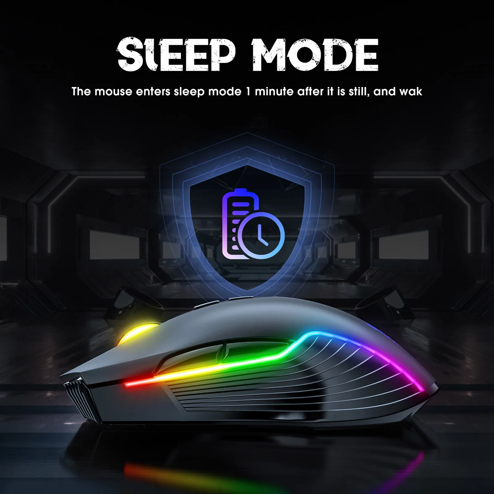 ONIKUMA 2.4G Wireless Gaming Mouse RGB Backlit E-sports Mouse Computer Mice 3600DPI with 7 Programmable Buttons for Laptop PC wireless mouse