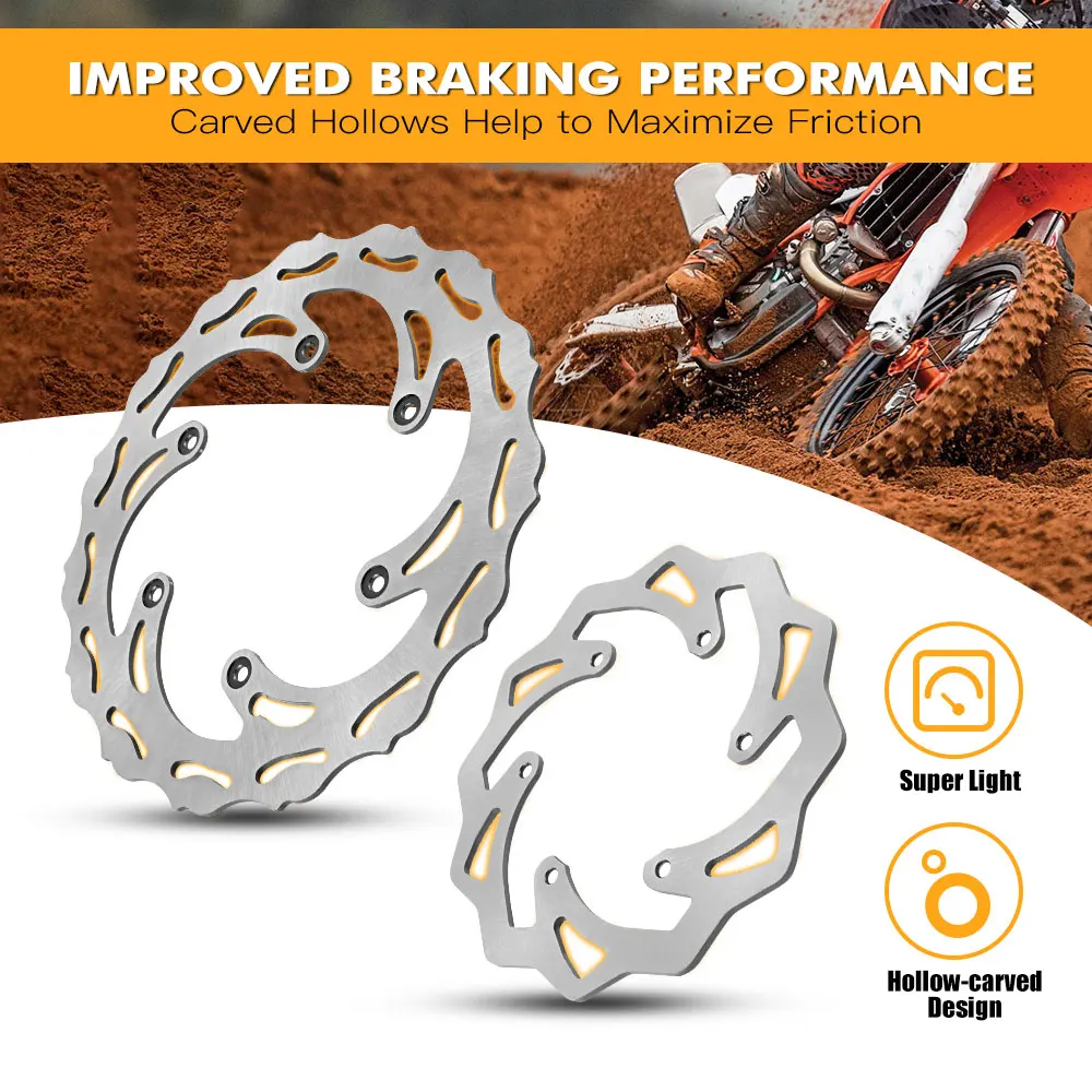 Brake Discs For KTM EXC 300 EXC EXC-F XCW XCFW SX SXF XC XCF TPI Six Days 125 250 300 350 450 500 1994-260/220mm Front Rear motorcycle brake discs