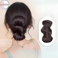 Sweet Bow Bun Head Synthetic Wig Elegant Natural Flower Bud Head Ladies Wig Fashionable Hair Accessories 1