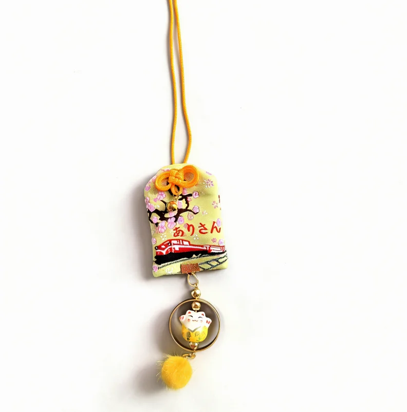 Japan Traditional Interior Hanging Ornament Japan Traditional Interior Hanging Ornament Amulet Talisman Churinga Periapt Maneki Neko Lucky Cat Car Pandent Keychain D547