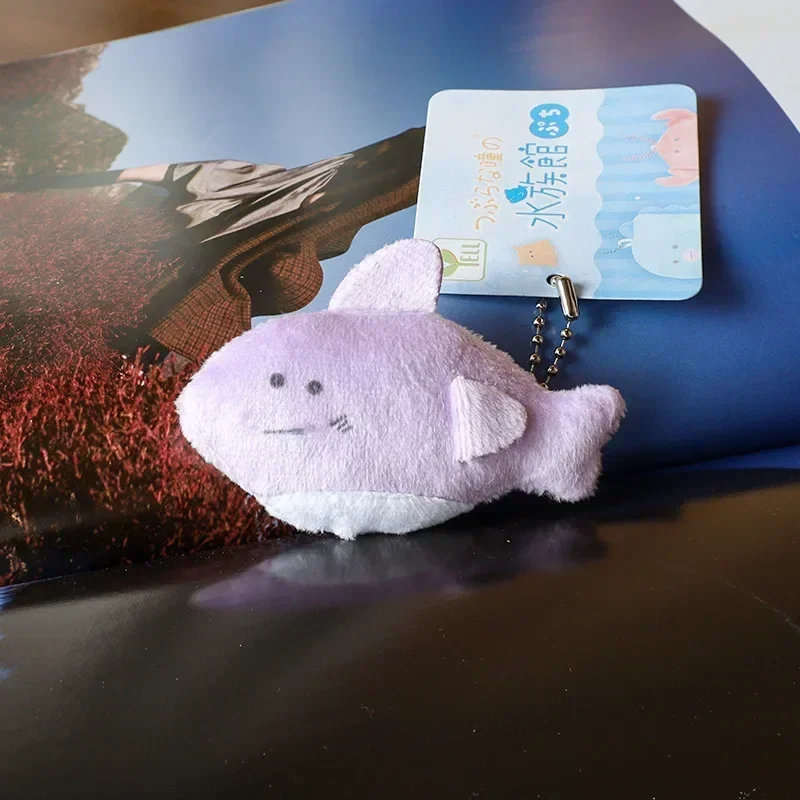 5cm Aquarium Series Plush Backpack Pendant Sharks Walruses Seals Sea Otters Penguins Doll Toys Key Chain Birthday Gifts for Kids 3