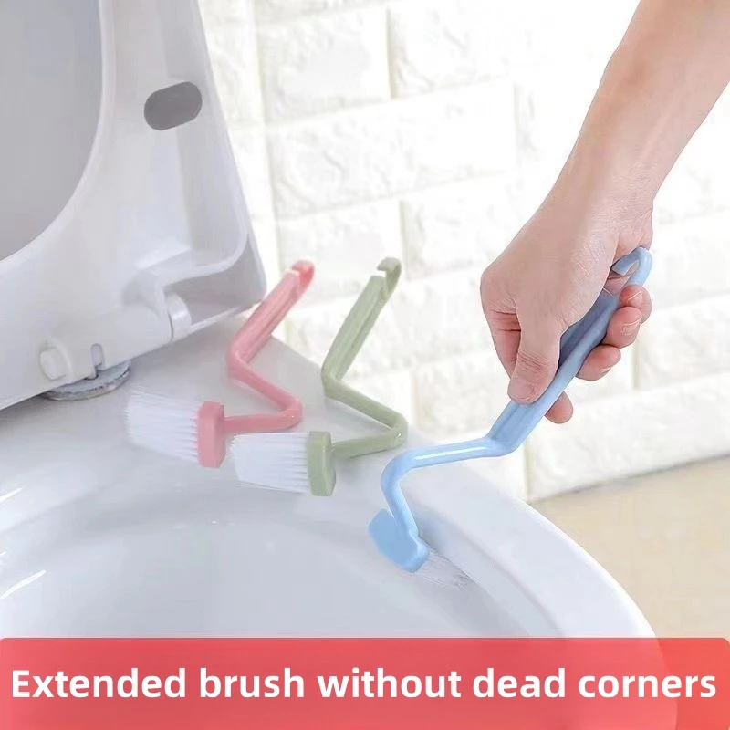 Toilet Cleaning Brush S Shape Portable Wc Scrubber Curved Side Bending Handle Corner