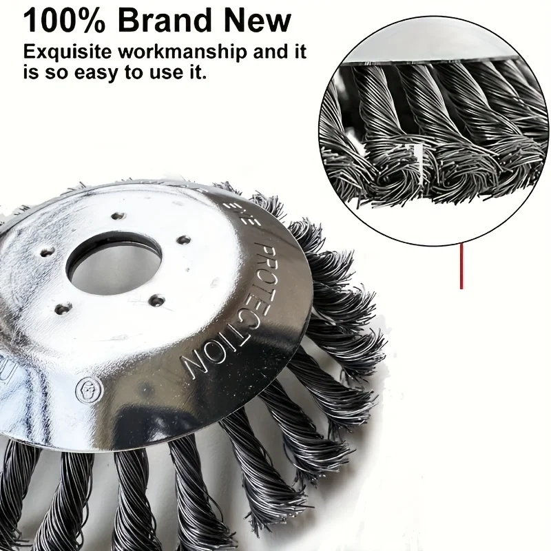 1pc Gasoline Lawn Mower with 8 Inch Steel Wire Grass Wheel 6 Inch Steel Wire Grass Head Accessories Garden Tools Weeding 6