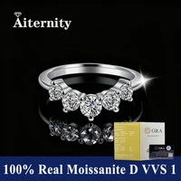 Fashion V Shape D VVS1 Moissanite Row Rings for Woman 925 Sterling Silver Jewelry Gift Woman's Moissanite Diamond Ring