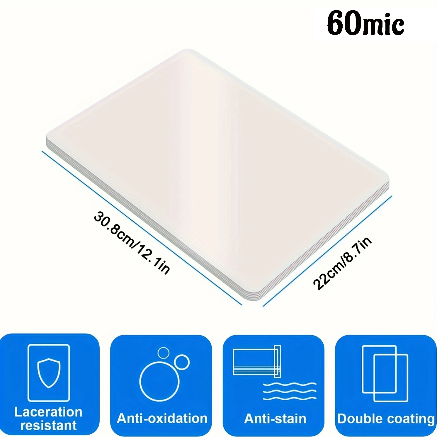 60 Mic A4 Size 100 Pack Thermal Laminating Pouches 8.3x11.7 Inches Laminating Sheets for Ultra Clear Glossy Hold Heat Seal laminating films