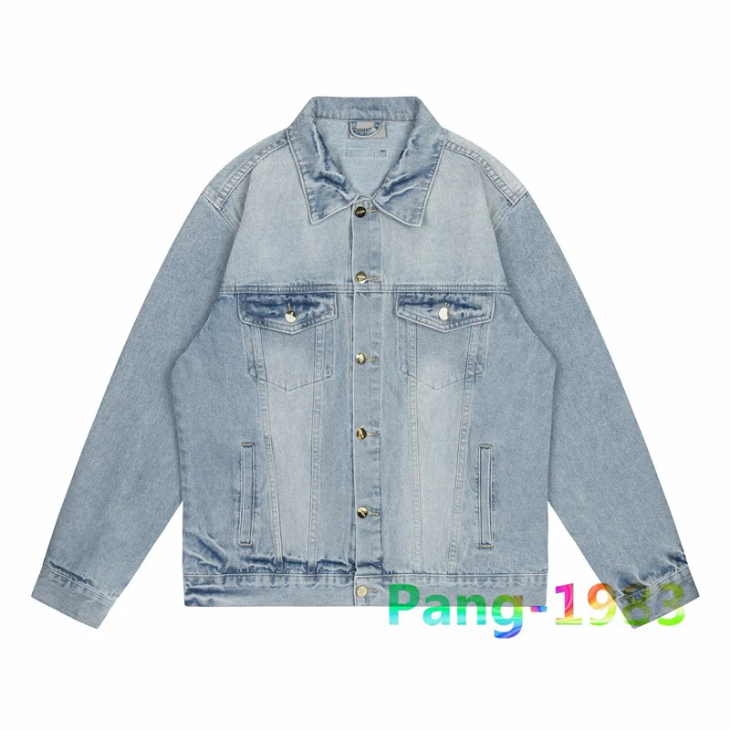 

Essentials Silhouette Heavy Duty Washed Casual Denim Jackets Men Women High Quality Solid Color Retro Fashion Denim Jacket Coats