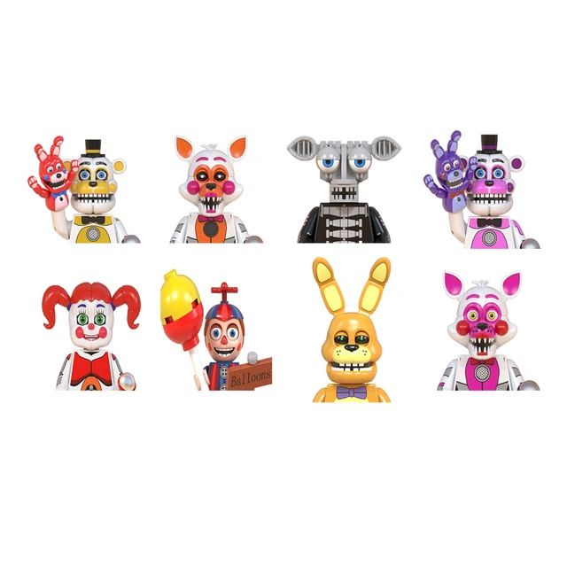 6 Pcs Five Nights at Freddy's Nightmare Chica Bonnie foxy Action Figure Toy