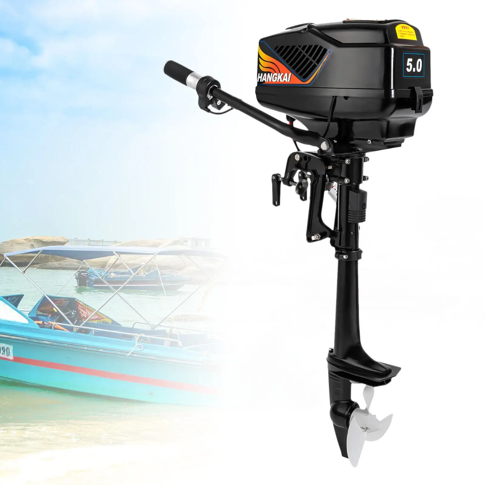 5HP Outboard Motor Short Shaft 48V Fishing Boat Trolling Engine Electric Outboard Engine 4000RPM