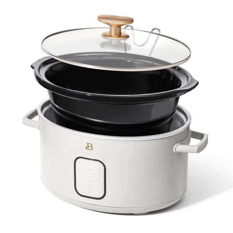 Beautiful 8QT Slow Cooker, White Icing by Drew Barrymore, Kitchen  Multifunctional Pot - AliExpress