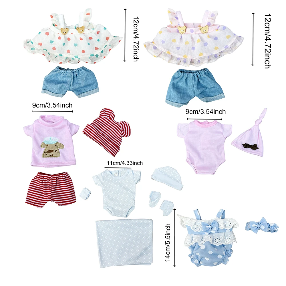 6 Styles Fashion Baby Doll Clothes Fit For 10-12 Inch Bebe Reborn Dolls Handmade Bebe Outfits Accesorios 2