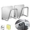 1/2Pcs Sponge Holder Sink Caddy SUS304 Stainless Steel Strong Adhesive Hook Storage Holder Waterproof Rustproof Hook for Kitchen 1