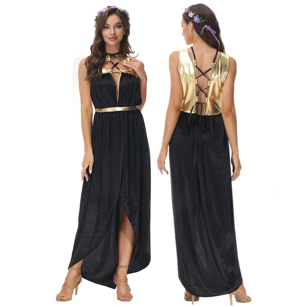 

Women Adult Sexy Ancient Egypt Egyptian Cleopatra Princess Costume Greek Goddess Halloween Cosplay Fancy Party Dress Costume