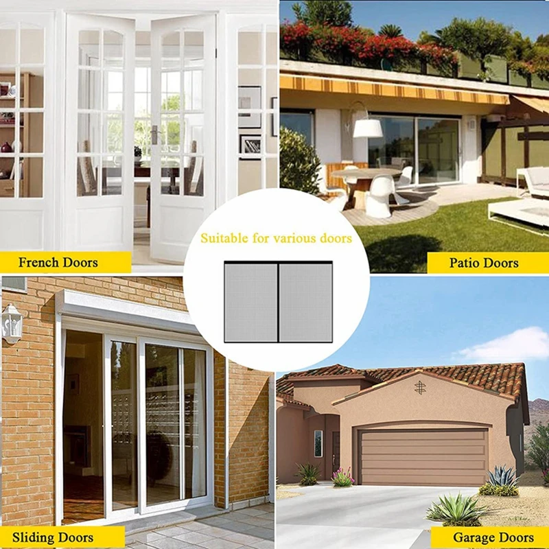 Description Picture 2 of item2*4M Garage Insect Net Door Curtain Portable Mosquito Net Summer Invisible Anti-Mosquito Net Removable Washable