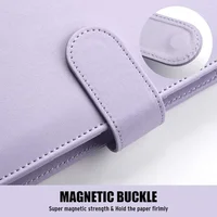 A5 PU Leather Binder Budget 6 Ring Notebook with Stylish Design ,Personal Organizer Binder Cover with Magnetic Buckle Closure 5