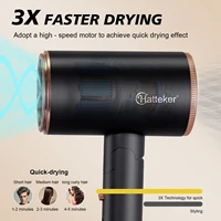 Sèche-cheveux pliable Hatteker 3200W EU, électrique, haute puissance, pour usage domestique, avec 2 réglages de température et ions négatifs pour le soin des cheveux 3