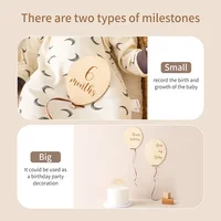 Baby Wooden Balloon Milestone 1-12 Month Card Toddler Commemorativenir Toys Newborn Photography Accessories Props Birthing Gifts 2