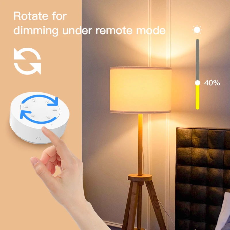 Tuya ZigBee Smart Knob Scene Switch Controls Lights Curtains Switches Via Tuya Smart app
