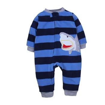 Spring Autumn Baby Boy Rompers Zipper Fleece Warm Pajamas Newborn Outfit Dinosaur Jumpsuit Infants Boy Clothing 9 -24 Months 1