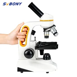 SVBONY SM202 Compound Monocular Microscope 40-2000x Dual LED w/Mobile Phone Adapter for Adult Students Laboratory Cell Structure