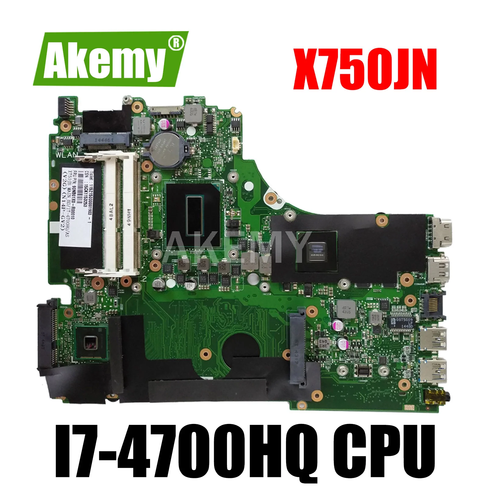 

Akemy X750JN GT840M/2GB -I7-4700HQ Motherboard For Asus X750J k750J A750J X750JN Notebook notebook motherboard mainboard