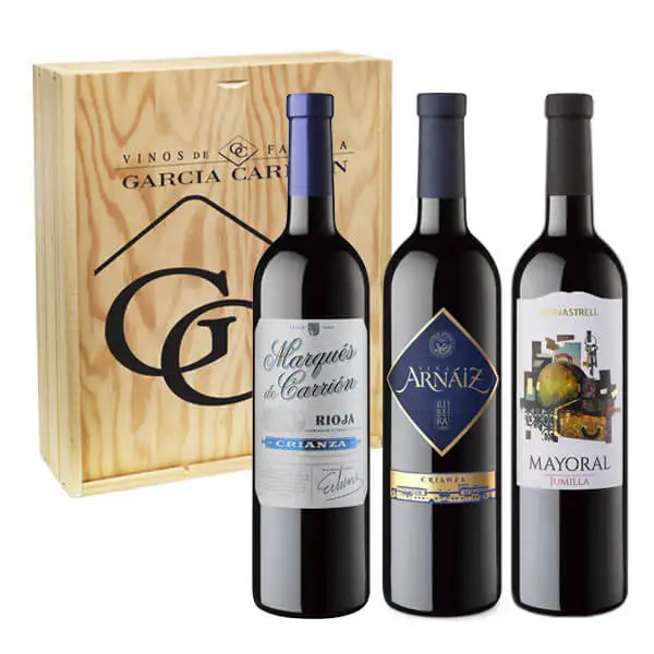 Vino Tinto | Estuche de Madera Vinos Selección 3 botellas 750 ml | Graduación: García Carrión|Rojo| - AliExpress
