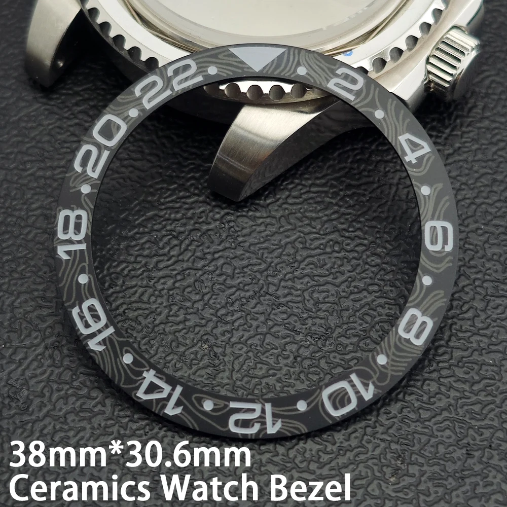 Ceramic Slope Watch Bezel with Carbon Fiber Texture