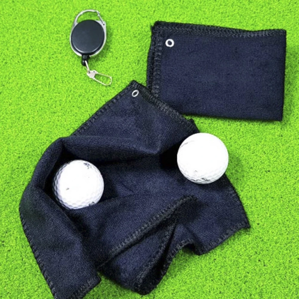 

Microfiber Golf Tower Outdoor Sports Accessories Deep Cleaner Golf Ball Cleaning Towels with Hook Lanyard Hole
