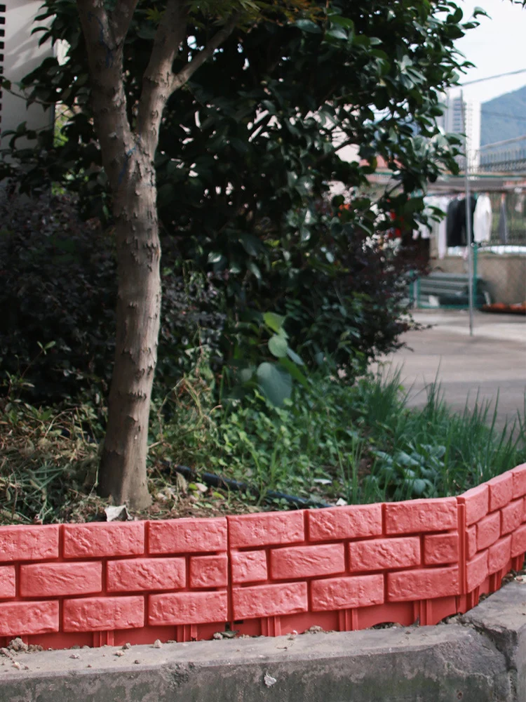 

2023 DIY Garden Fence Imitation Brick Pattern Plant Edge Border Weather Proof Plastic Landscape Path Panels Garden Edging Fence