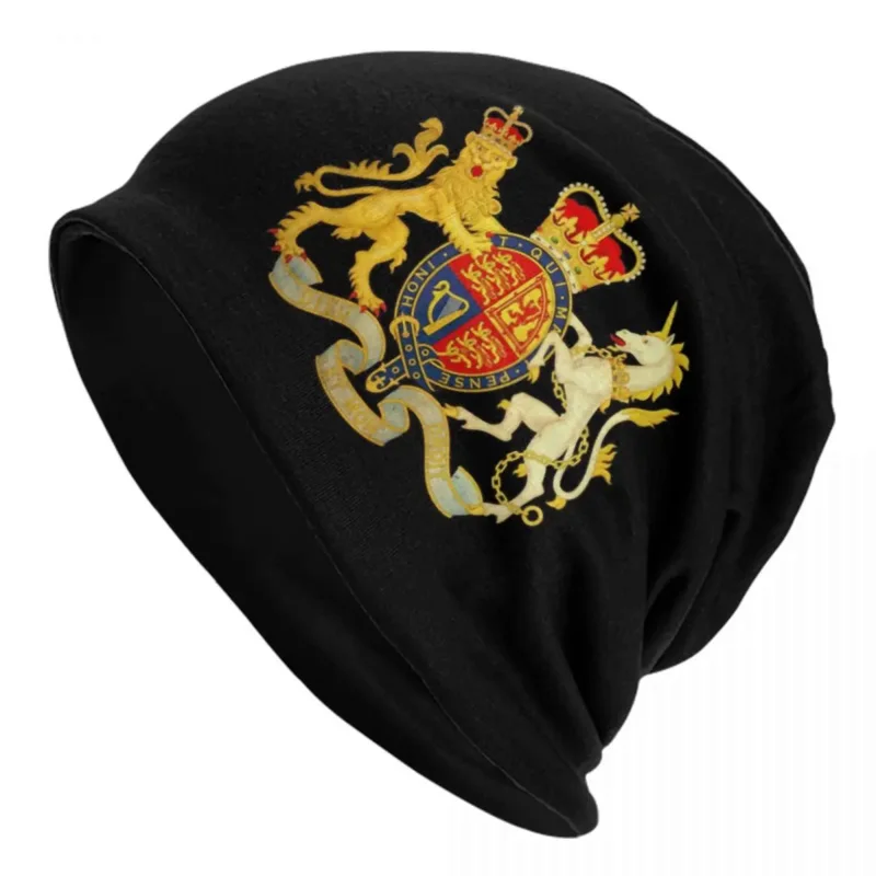 

Arms Of The Kingdom Government Skullies Beanies Caps Winter Warm Knitting Hat Hip Hop Royal British Proud Bonnet Hats Ski Cap