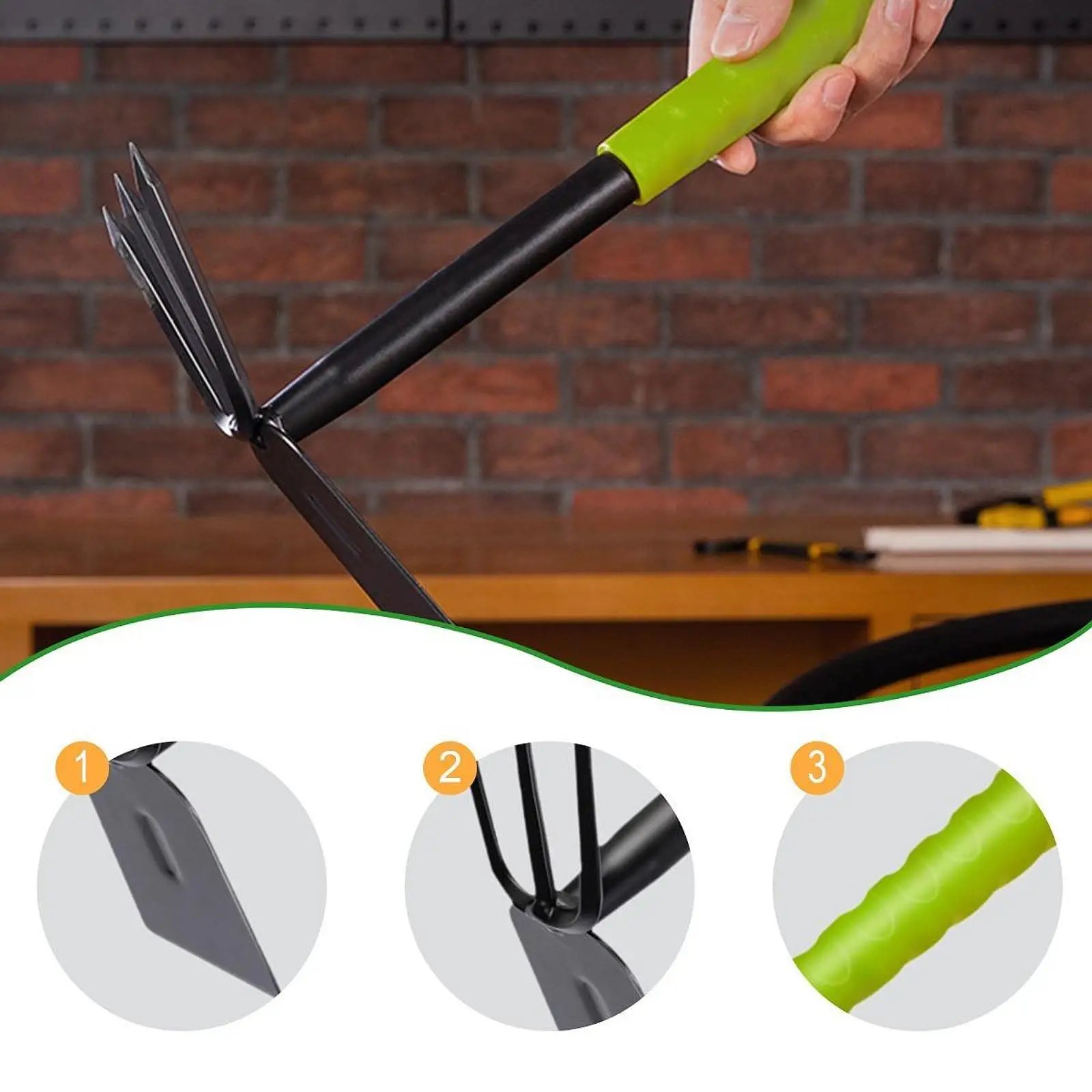 Hoe and Cultivator 2 in 1 Heavy Duty Garden Rake 3 Claw Tiller Garden Tool for Loosening Soil Yard Tilling Cultivating Digging Hoe and Cultivator 2 in 1 Heavy Duty Garden Rake 3 Claw Tiller Garden Tool for Loosening Soil Yard Tilling Cultivating Digging